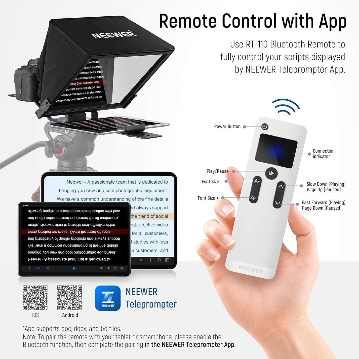 Neewer 10101983 X14 PRO Teleprompter with Remote