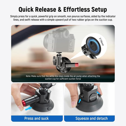 Neewer 10104421 Suction Cup Camera Mount with Magic Arm