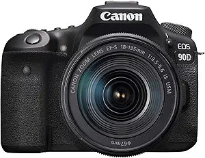 Canon 3616C016 EOS 90D Digital SLR Camera with 18-135mm Lens - Renewed