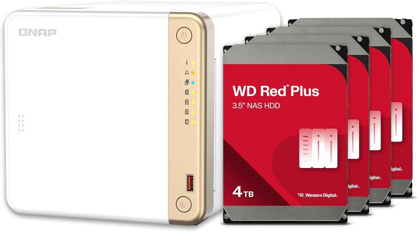 QNAP TS-462-4G-US 12TB 4-Bay NAS RAID 5, WD Red Plus