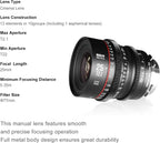 Meike 25mm T2.1 S35 Wide Angle Prime Cinema Lens