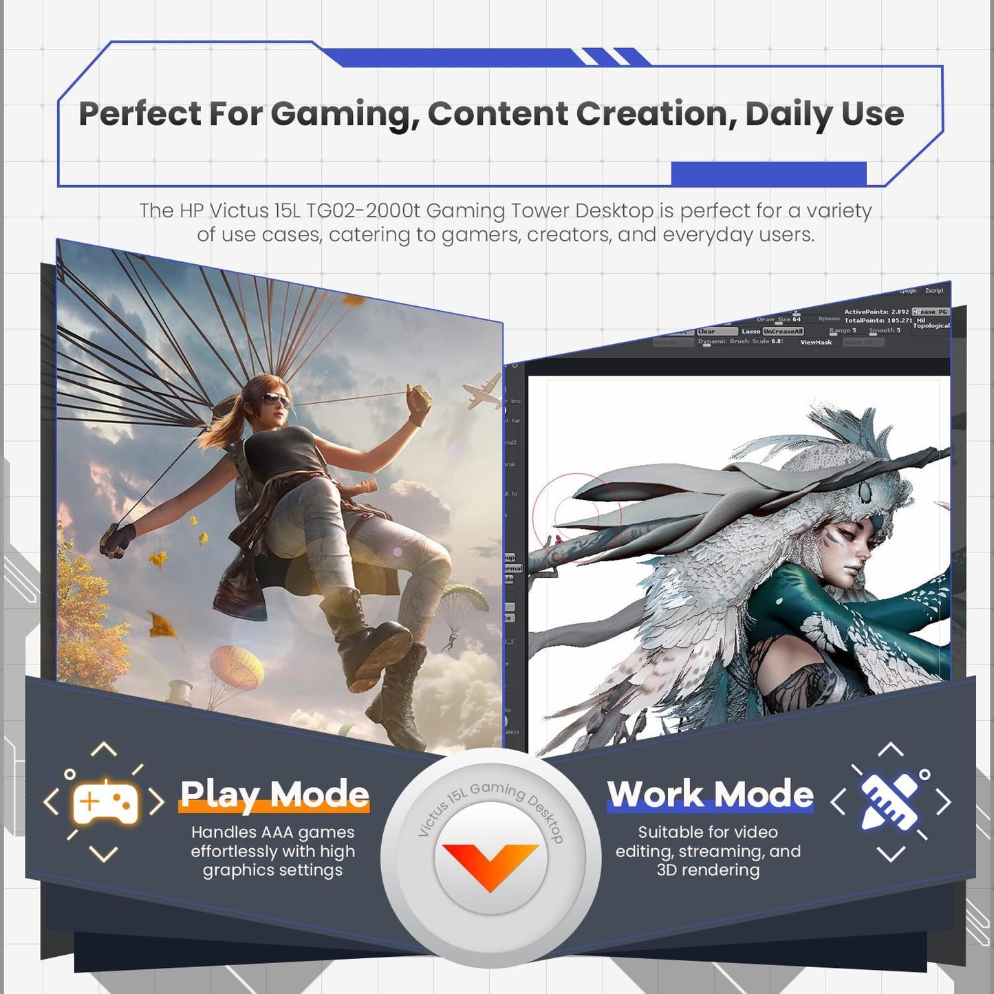 HP TG02-CTO05 Victus 15L RTX 4060 Gaming Desktop i5 32GB 1TB SSD