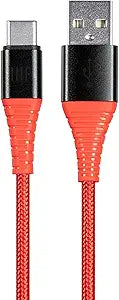 Monoprice 131201 USB C to USB A 2.0 Cable 6ft AtlasFlex Red