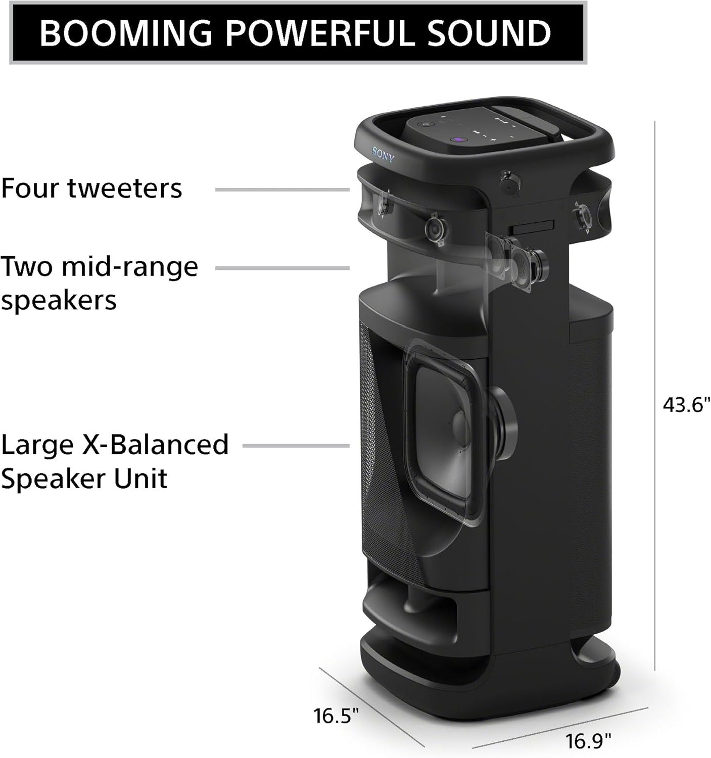 Sony SRSULT1000.UC2 ULT TOWER 10 Bluetooth Karaoke Party Speaker
