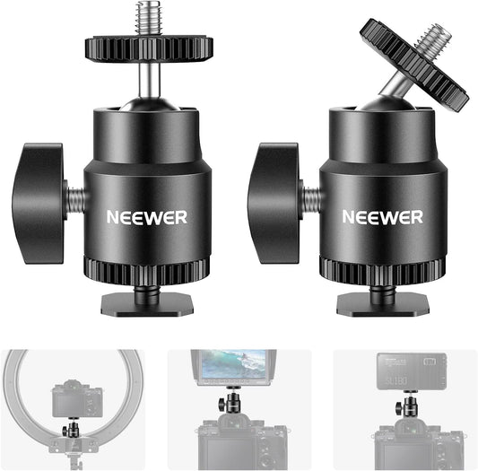 Neewer ST17 Mini Ball Head Cold Shoe Mount 2-Pack