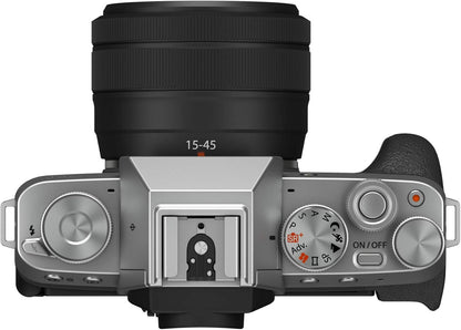 Fujifilm X-T200 Mirrorless Camera XC15-45mm Lens Kit Silver