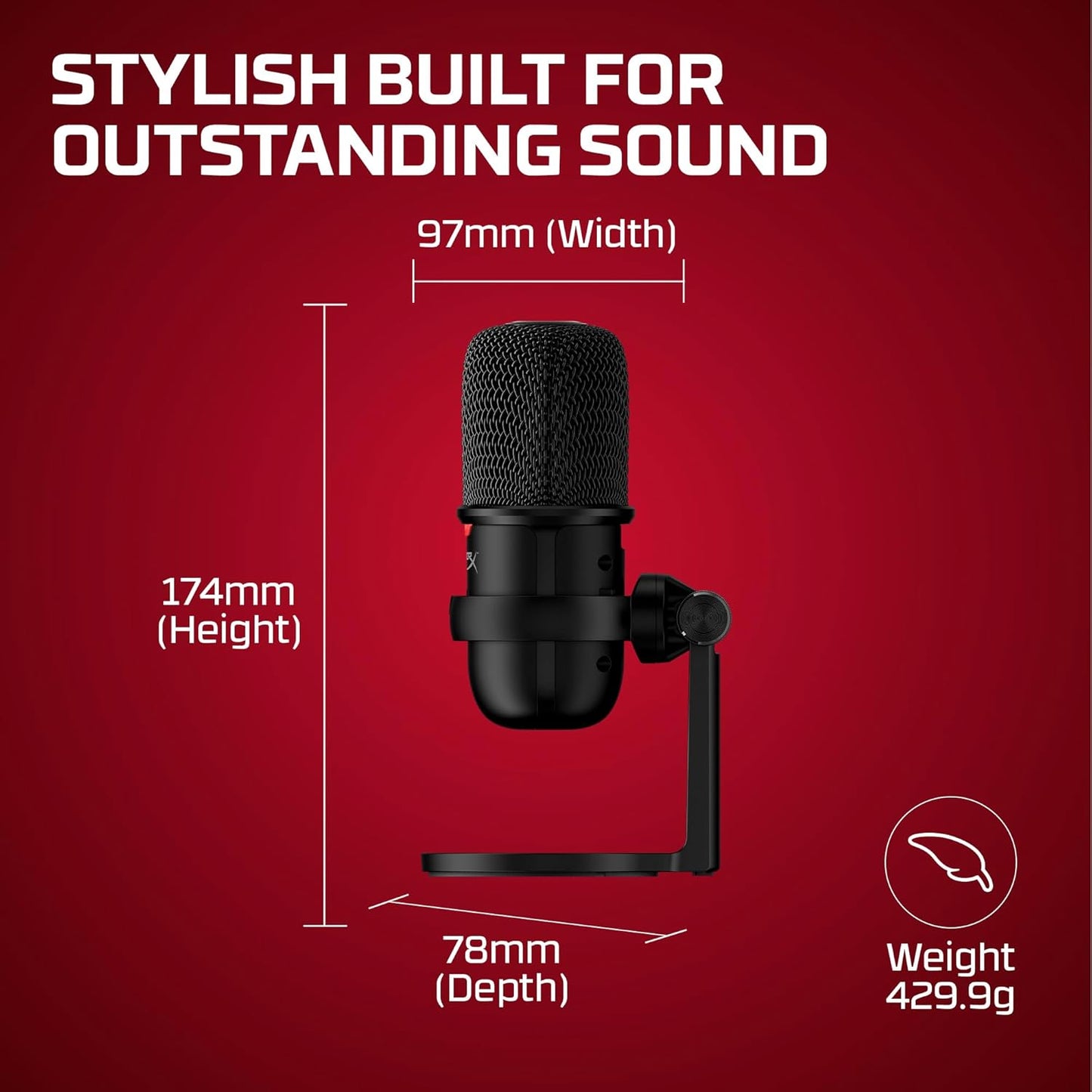 HyperX HMIS1X-XX-BK/G SoloCast USB Condenser Gaming Microphone