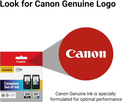 Canon 3725C006 PG-260/CLI-261 Ink Value Pack, 2 Cartridges