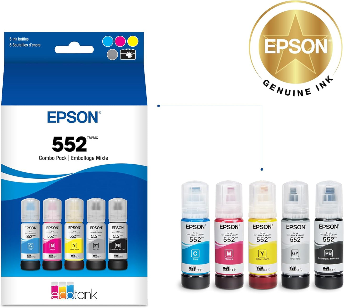 Epson T552920-S 552 EcoTank Ink Combo Pack