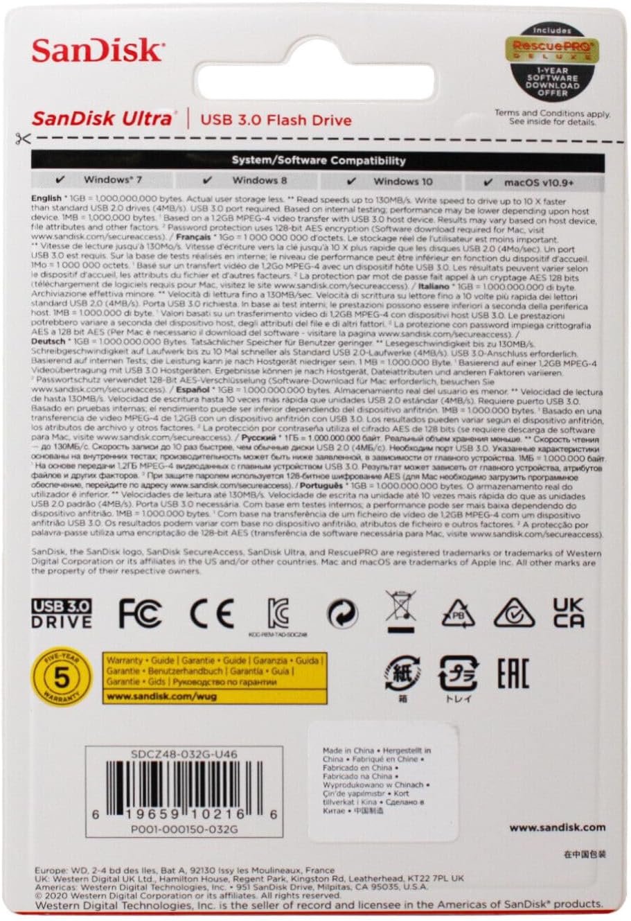 SanDisk SDCZ48-032G-UAM46 32GB Ultra USB 3.0 Flash Drive