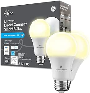 GE CYNC Smart LED Bulb A19 2-Pack