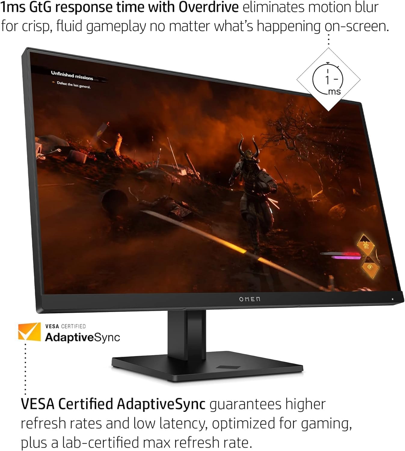 HP 780D9AA#ABA OMEN 24" 165Hz Gaming Monitor (Renewed)