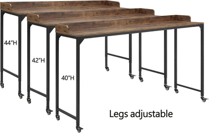 Lexicon 194840286998 Overbed Table with Wheels Brown