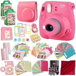 Fujifilm Instax Mini 9 Flamingo Pink Camera Bundle