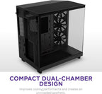 NZXT CC-H61FB-01 H6 Flow Compact Dual-Chamber Airflow Case