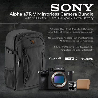 Sony Alpha a7R V 61MP Full Frame Mirrorless Camera Bundle