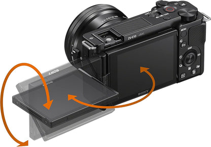 Sony ILCZV-E10/W Alpha ZV-E10 Renewed Mirrorless Vlog Camera