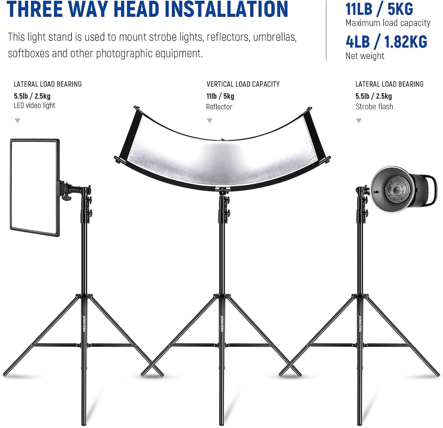 Neewer ST-280AC 9.2ft Air Cushioned Heavy Duty Light Stand