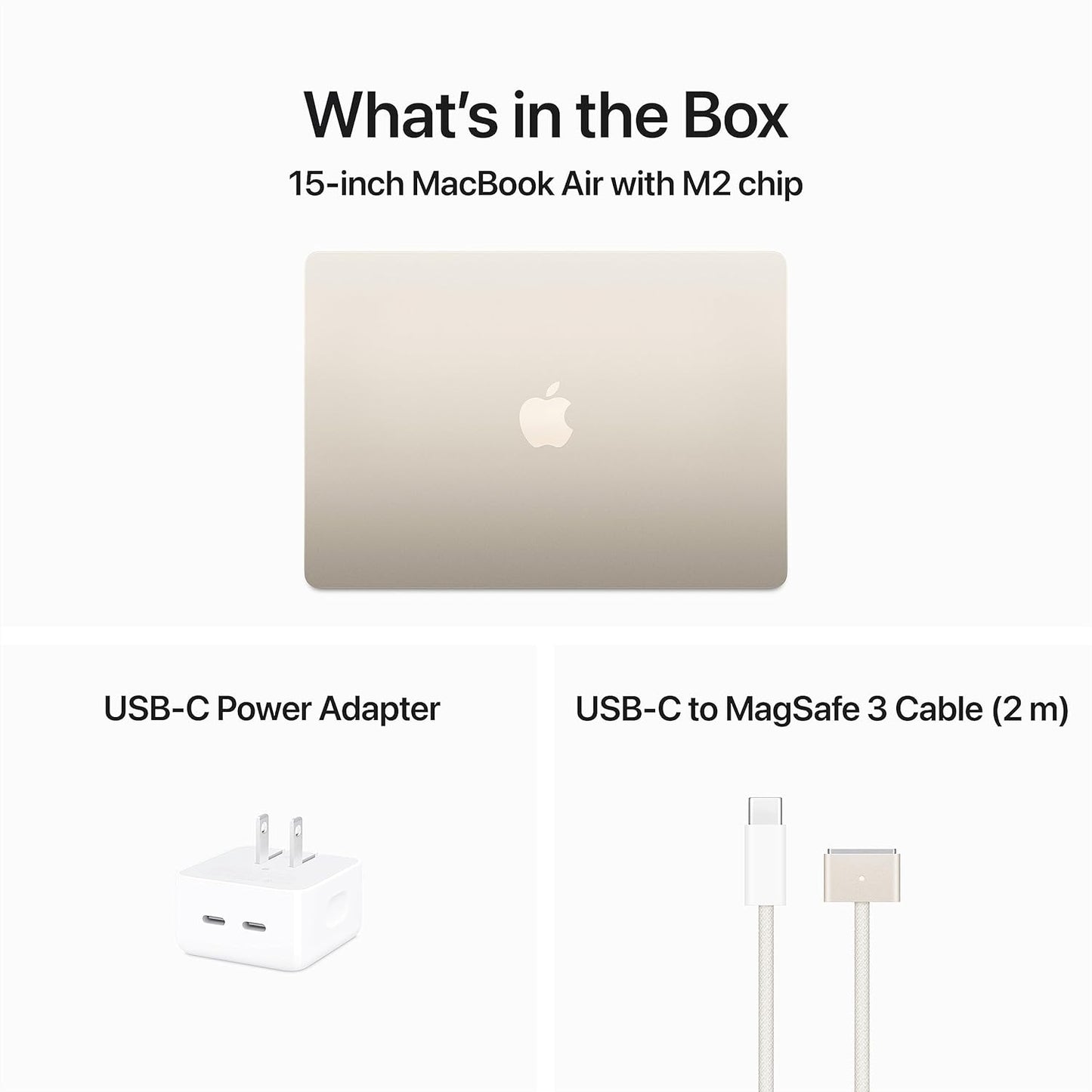 Apple MQKU3LL/A 2023 MacBook Air 15-inch M2, 8GB, 256GB SSD - Starlight