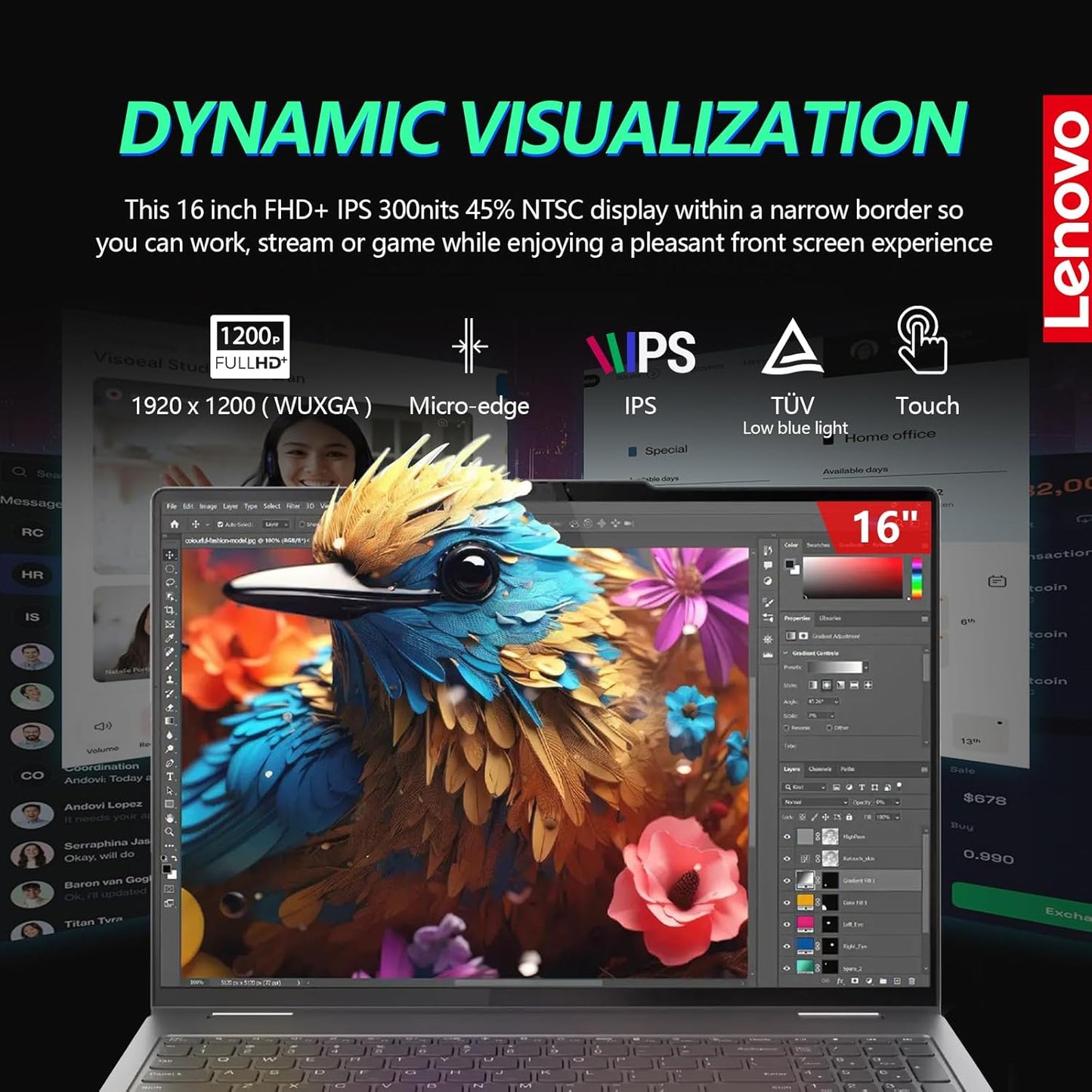 Lenovo 125U Yoga 7i 16" 2-in-1 Touch Laptop