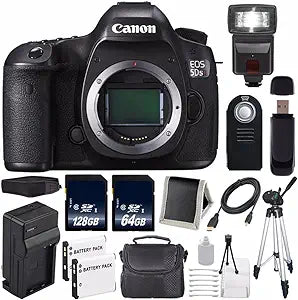 Canon EOS 5DS R DSLR Camera Bundle, 128GB + 64GB SD Cards