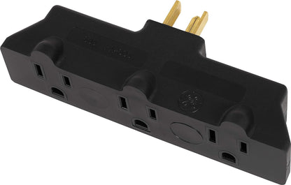 GE Heavy Duty 3-Outlet Adapter Grounded Black 50911