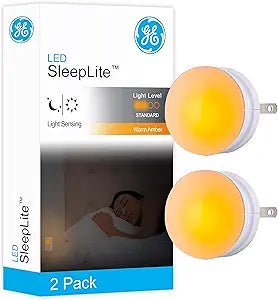 GE 45247 SleepLite LED Night Light Amber 2-Pack