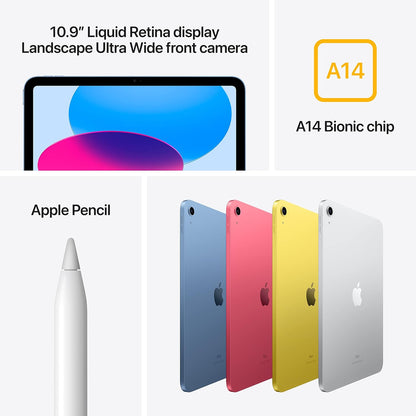 Apple iPad 10.9" (10th Gen) 64GB Wi-Fi Blue (2022) Renewed