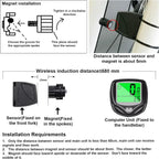 RCA Wireless Bicycle Speedometer Odometer LCD Display