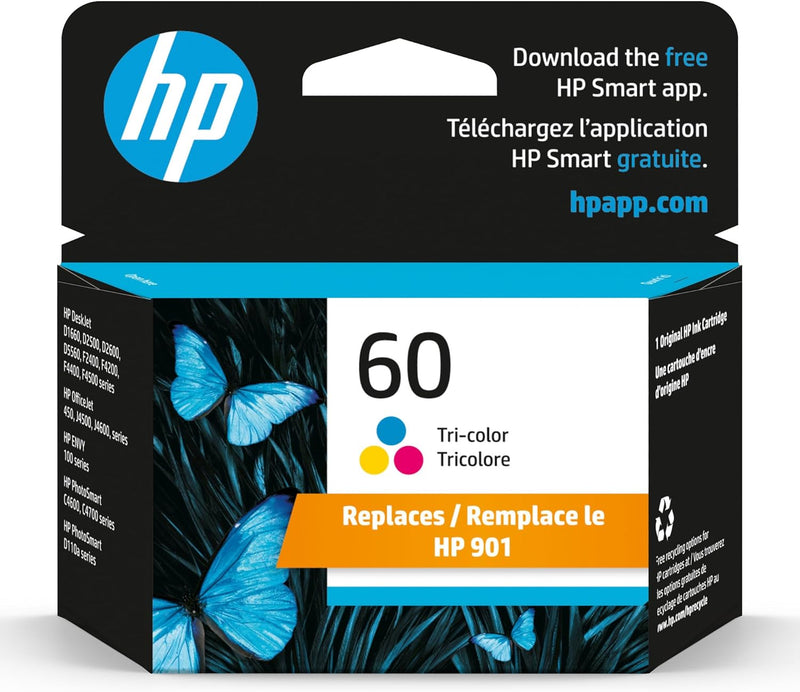 HP 60 Tri-Color Ink Cartridge DeskJet Envy PhotoSmart — main product image