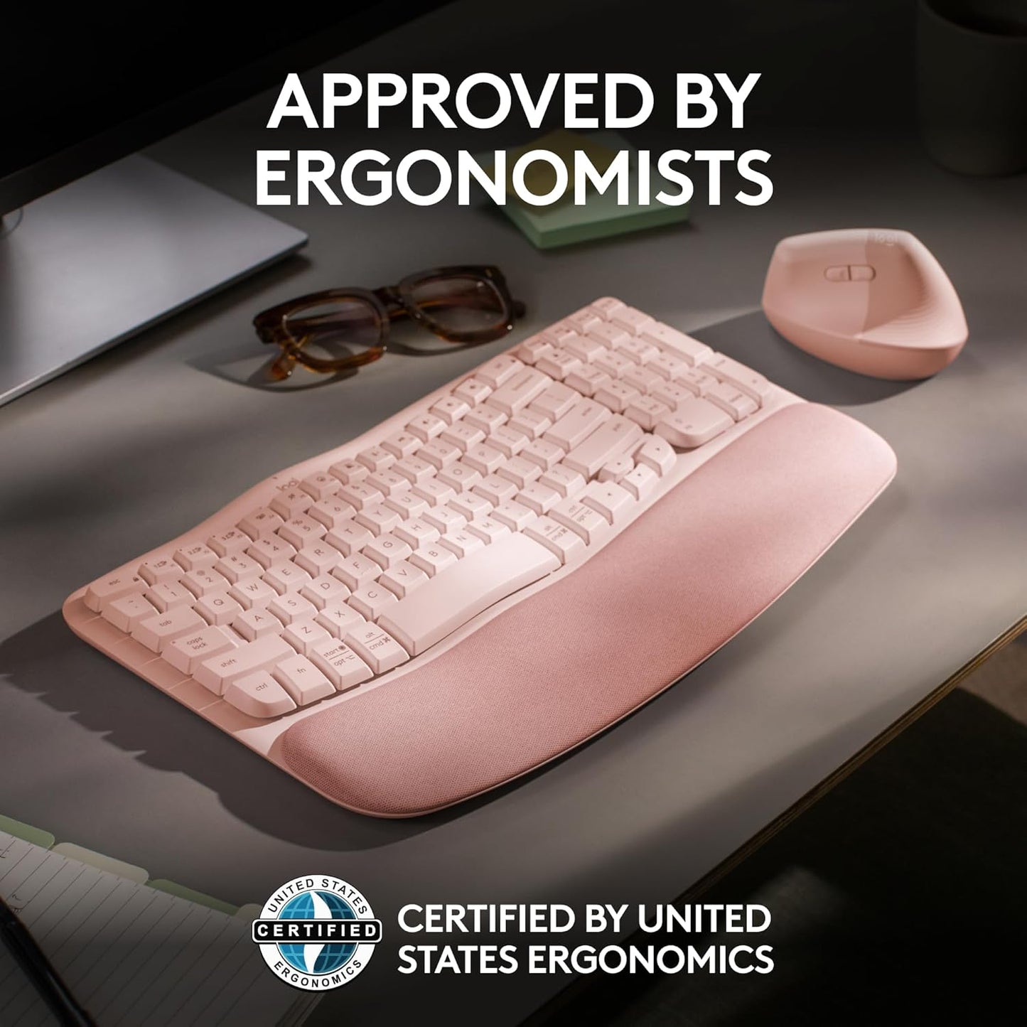 Logitech 920-012276 Wave Keys Ergonomic Keyboard - Rose