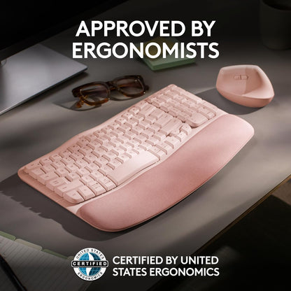 Logitech 920-012276 Wave Keys Ergonomic Keyboard - Rose