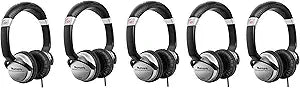 Numark HF125 DJ Headphones 5-Pack On-Ear Pro