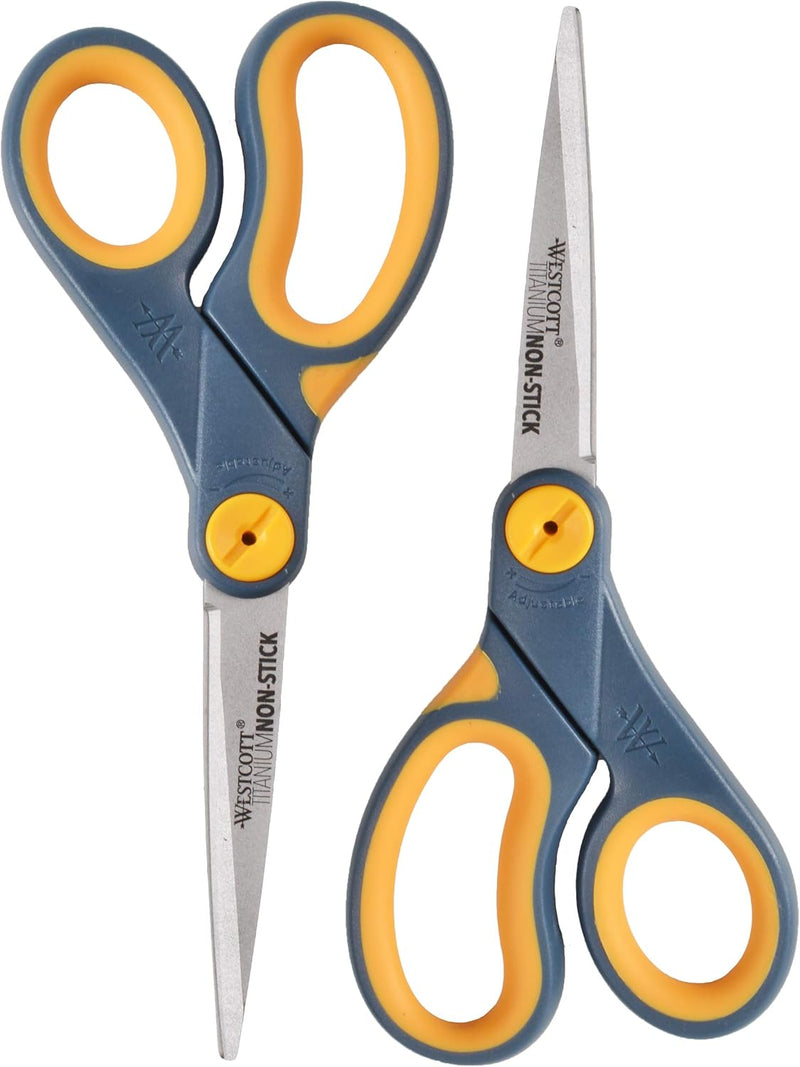Westcott 16550 Titanium Non-Stick 8-inch Scissors 2-Pack — main product image