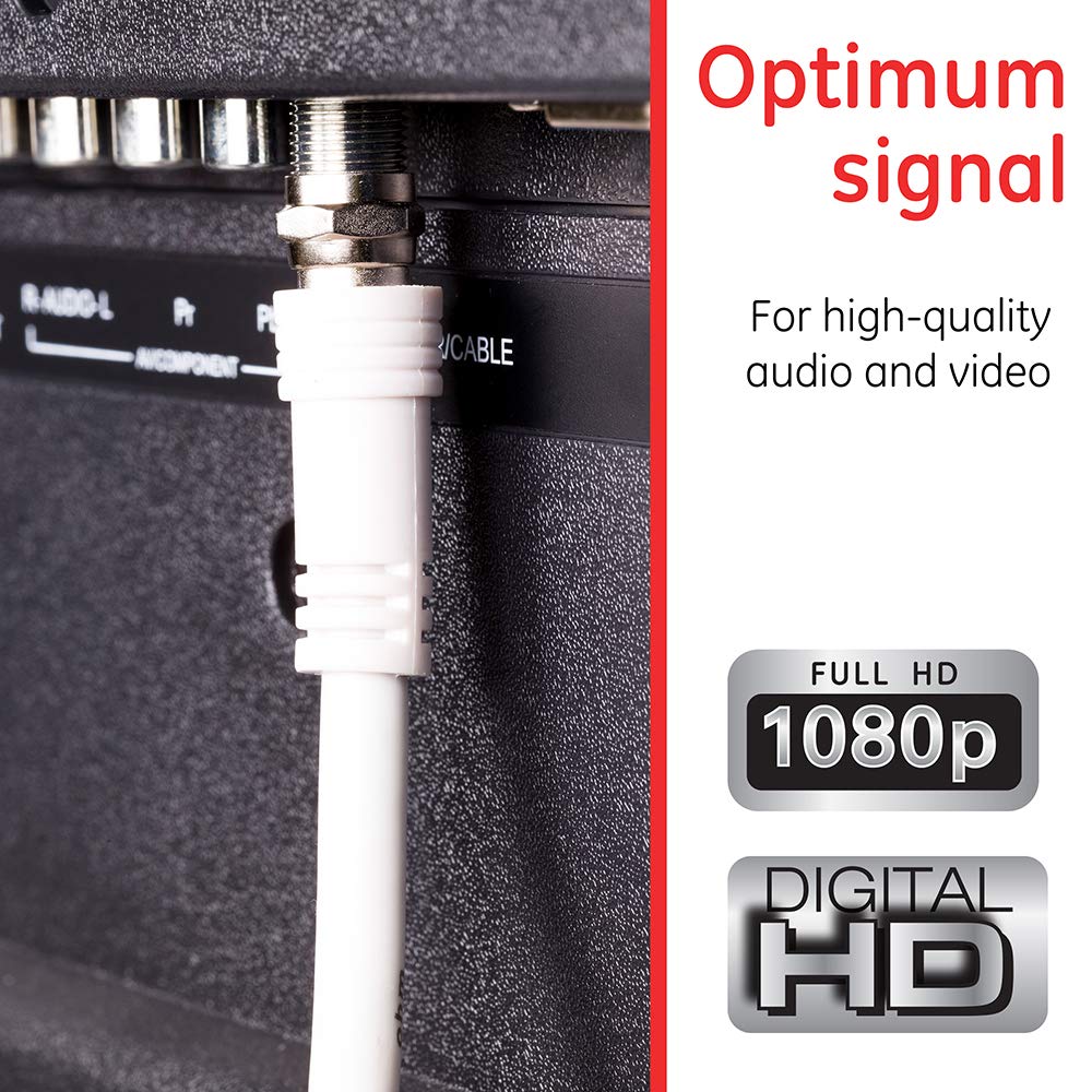 GE 33604 RG6 Coaxial Cable 25 ft Double Shielded