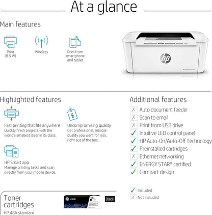 HP Old Version M15w LaserJet Pro Wireless Printer