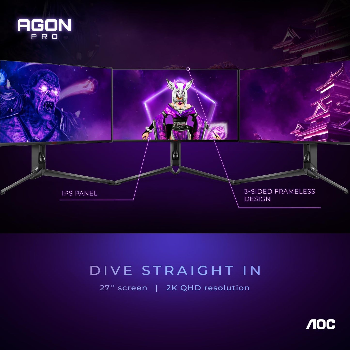 AOC AG274QG Agon PRO 27" 2K 240Hz Gaming Monitor