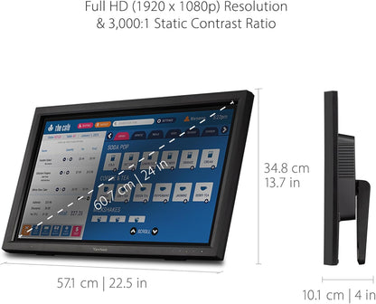 ViewSonic TD2423D - 24" Touch Screen Monitor - 1080p, HDMI, DisplayPort
