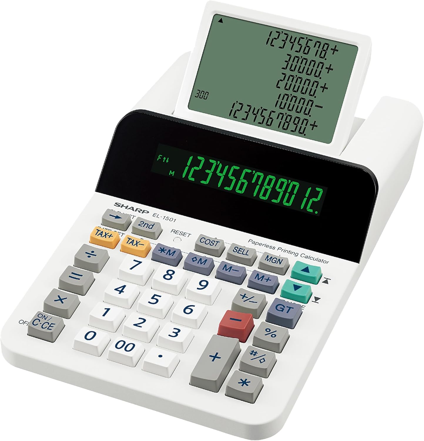 Sharp EL-1501 Desktop Calculator - Paper & Ink-Free, 12-Digit LCD