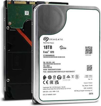Seagate Exos X20 18TB SATA Enterprise Hard Drive (Renewed)