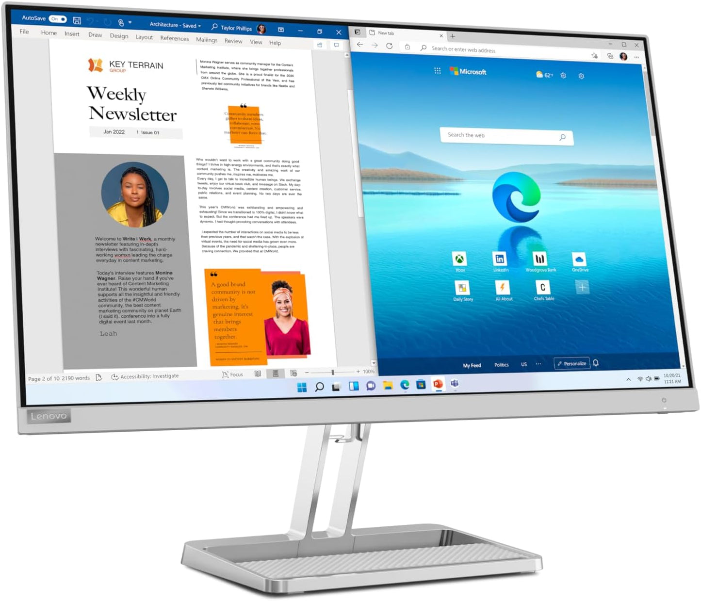 Lenovo 67ABKCC4US L27i-40 27-inch FHD 100Hz Monitor