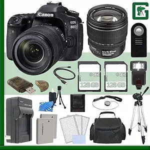 Canon CN80D181351585 EOS 80D DSLR Camera with 18-135mm & 15-85mm Lens Bundle