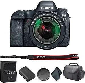 Canon 1897C021 EOS 6D Mark II DSLR Camera 24-105mm Lens Bundle