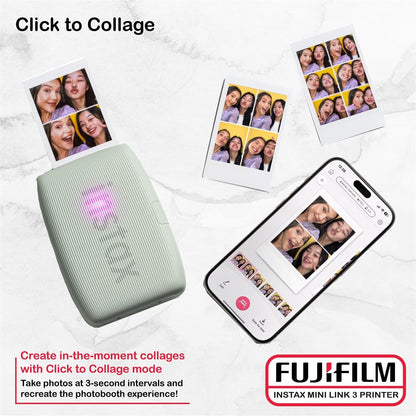 Fujifilm 810146892465 Instax Mini Link 3 Printer Bundle - Film & Case