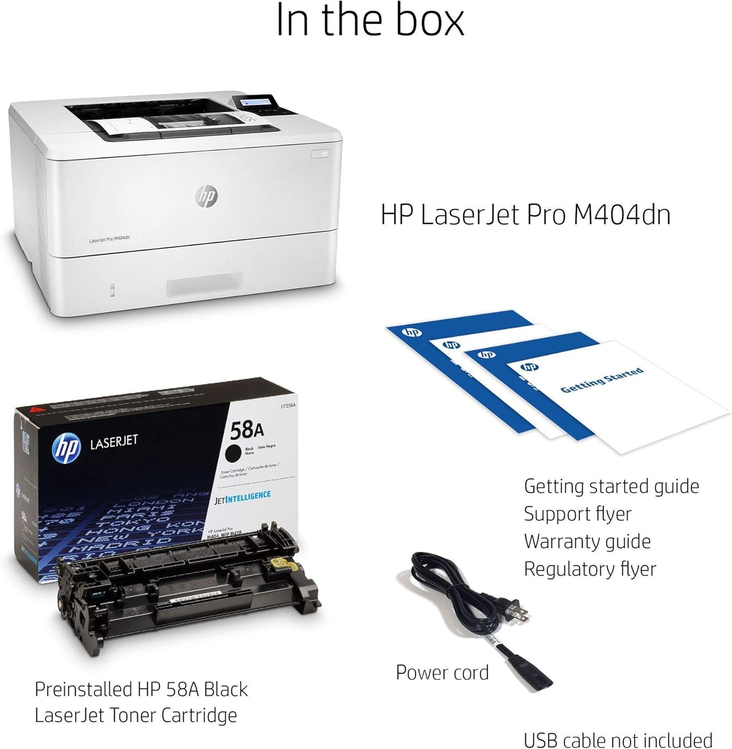 HP W1A53A LaserJet Pro M404dn Laser Printer (Renewed)