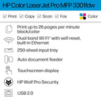 HP 499Q5F#BGJ Color LaserJet Pro MFP 3301fdw Wireless Printer