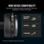 Corsair CA-9011180-NA Virtuoso RGB Wireless SE Gaming Headset Renewed