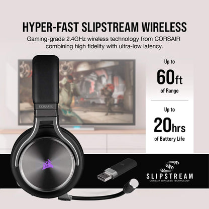Corsair CA-9011180-NA Virtuoso RGB Wireless SE Gaming Headset Renewed