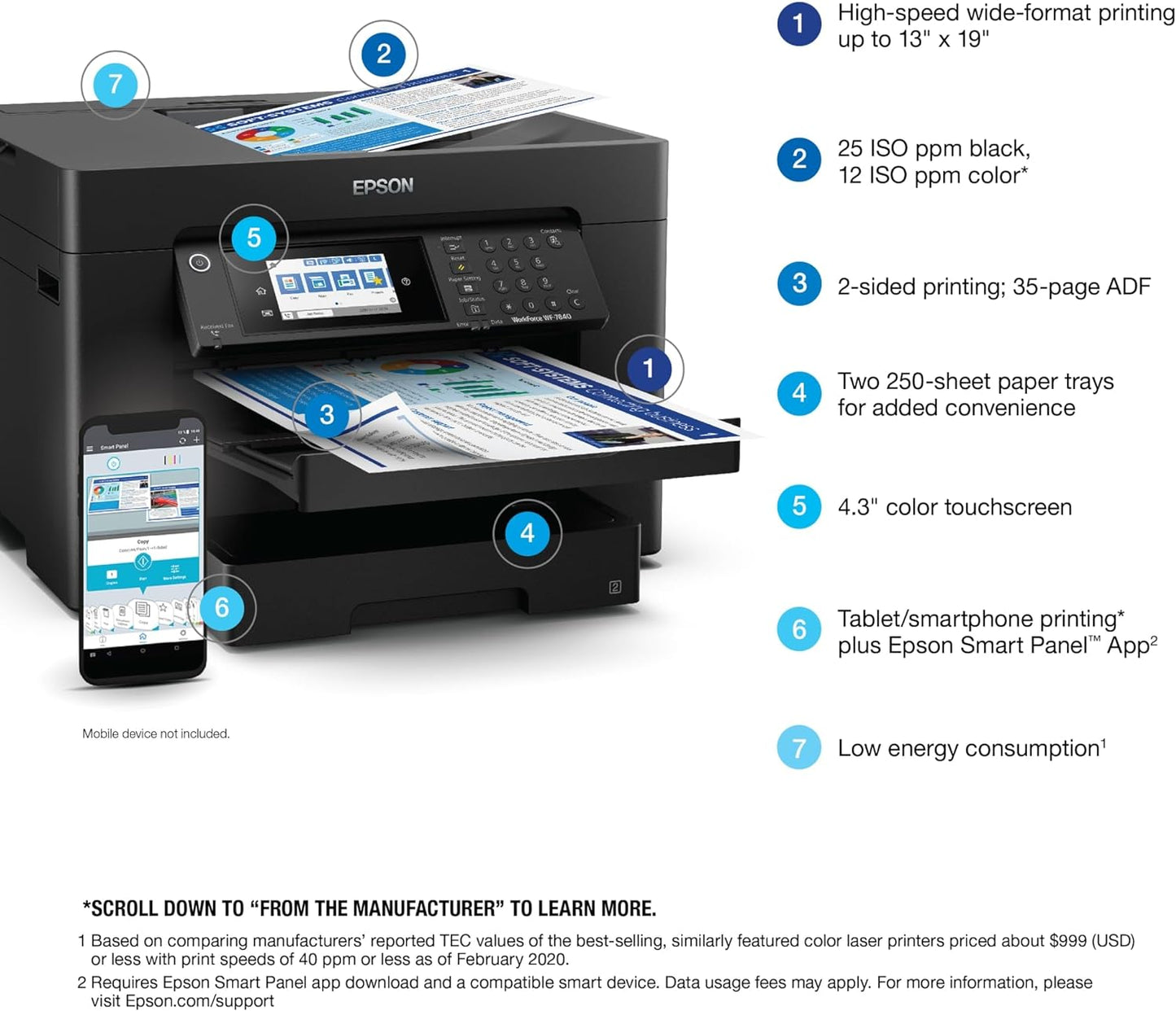 Epson WF-7840 Workforce Pro Wireless Wide-Format Printer