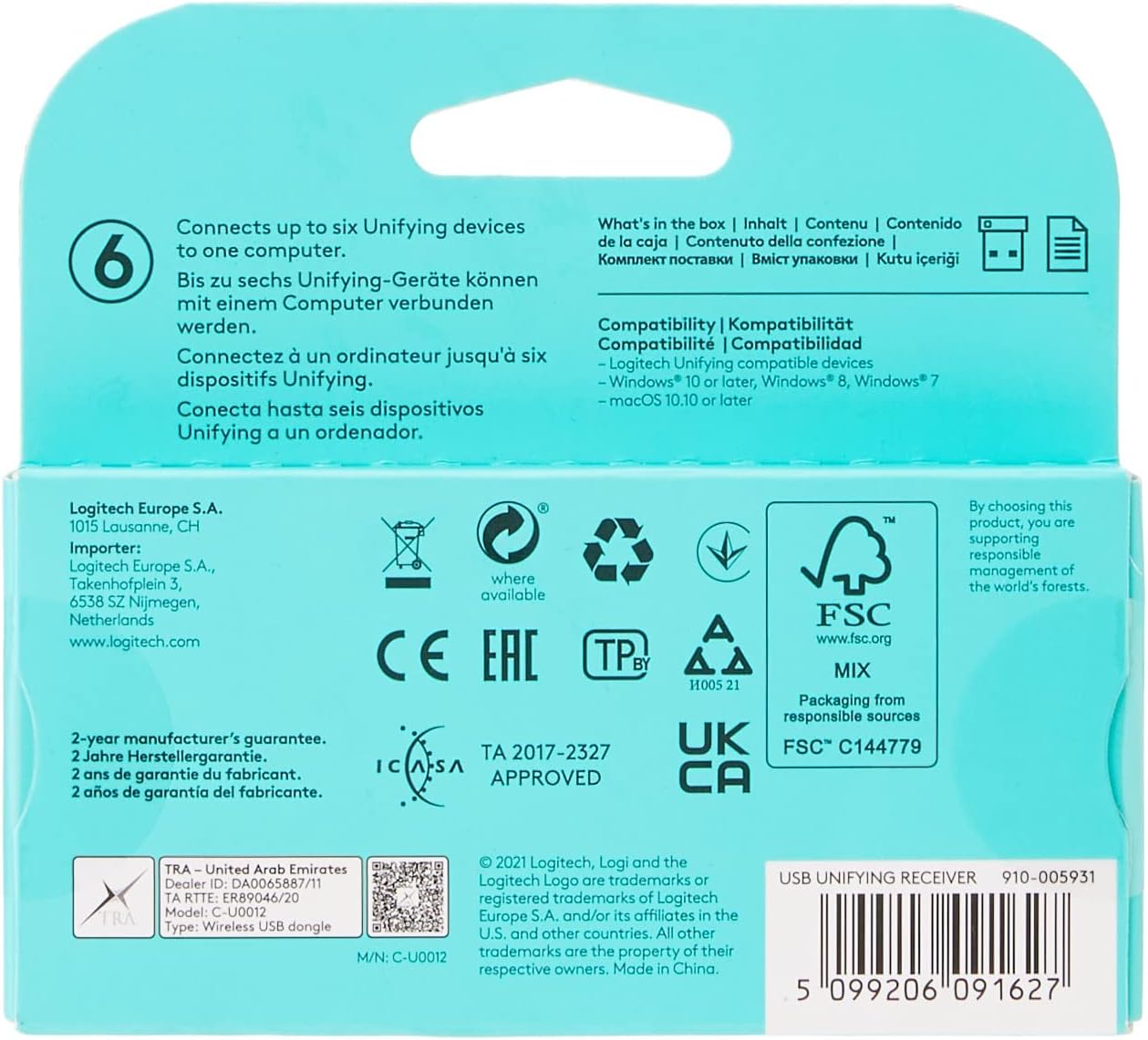 Logitech FBA_993-000439 Unifying USB Receiver
